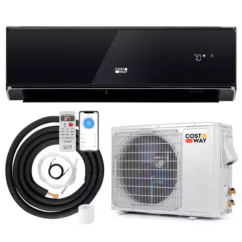 Costway 18000BTU Wifi Enabled Mini Split Air Conditioner & Heater with Heat Pump White/Black