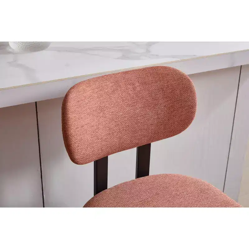 Upholstered Boucle Dining Chairs Set of 2 – Multiple Colors, Metal Legs