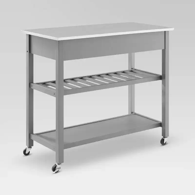 Chloe Stainless Steel Top Kitchen Island Cart - Crosley