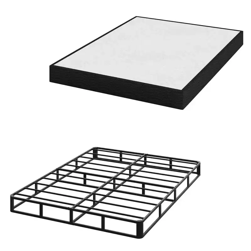 Dyonery Queen Metal Platform Box Spring, Heavy Duty Steel Mattress Foundation, Easy Assembly, Black