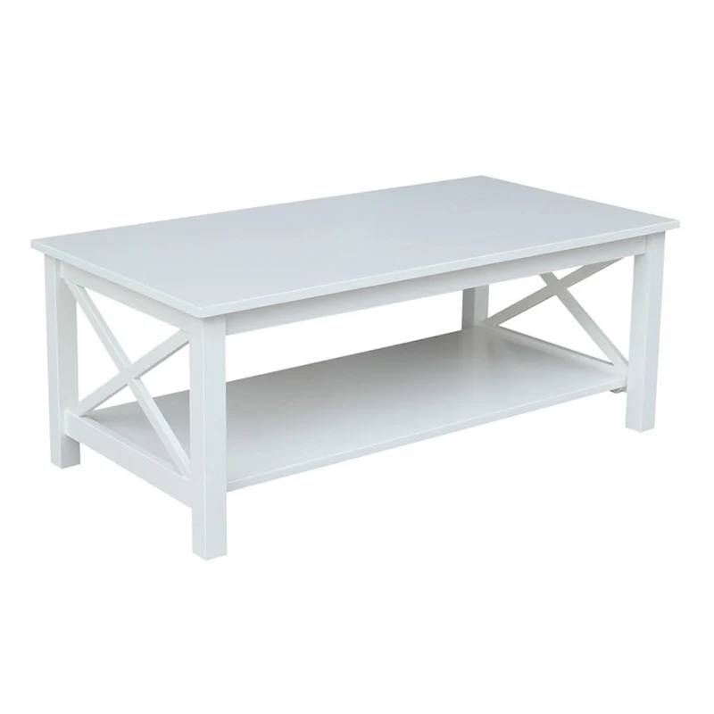 Solid Hardwood Coffee Table with Lower Shelf