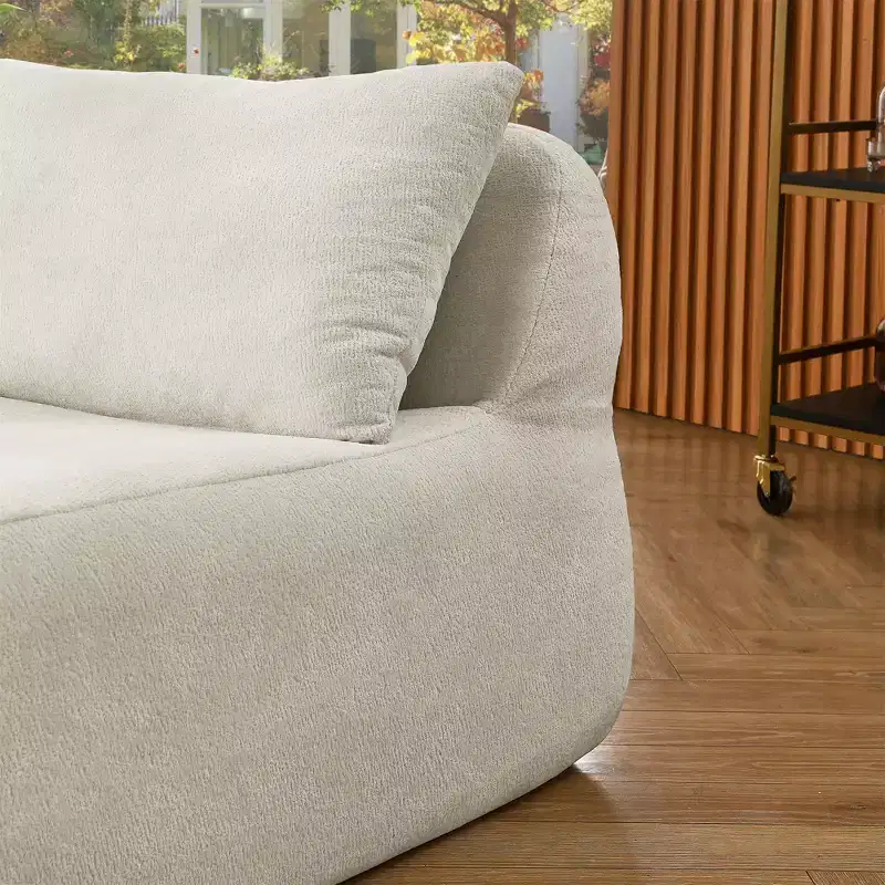 GDFStudio Judy 2 Piece Chenille Bean Bag Chair with Ottoman and Waist Pillow