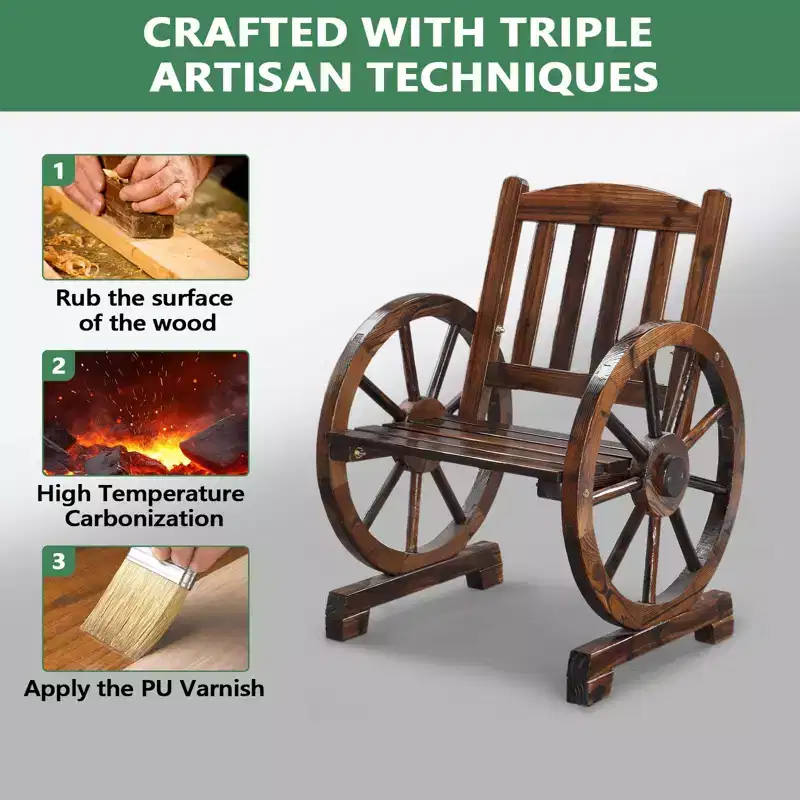 Karl Home | Wagon-Inspired Solid Wood Patio Dining Chair