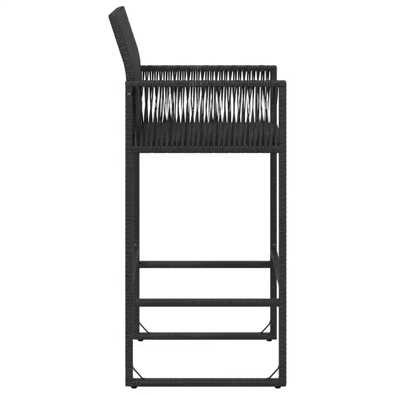 vidaXL Garden Bar Stool PE rattan, powder-coated steel, 100% polyester