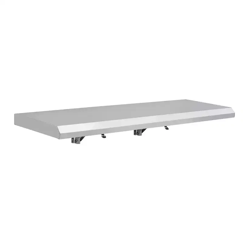 Wall Mounted Stainless Steel Folding Shelf, Heavy Duty Drop Down Serving Shelf with Rounded Edges, Space Saving for Food Truck, Restaurant, Garage