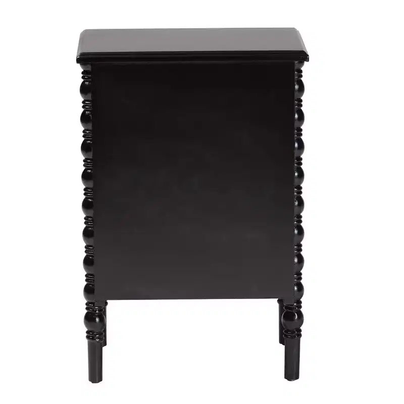Baxton Studio Malinda Wood 3 Drawer End Table with Spindle Legs