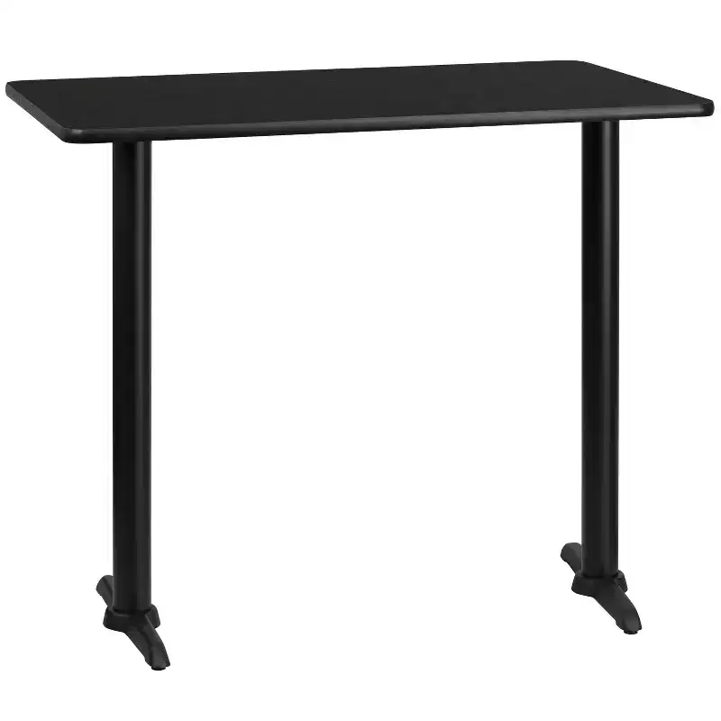 Flash Furniture 30'' x 48'' Rectangular Laminate Table Top with 5'' x 22'' Bar Height Table Bases