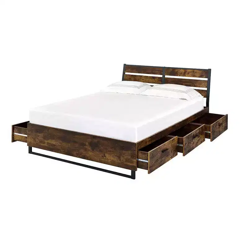 Acme Furniture King Juvanth Eastern King Bed Rustic Oak/Black Finish