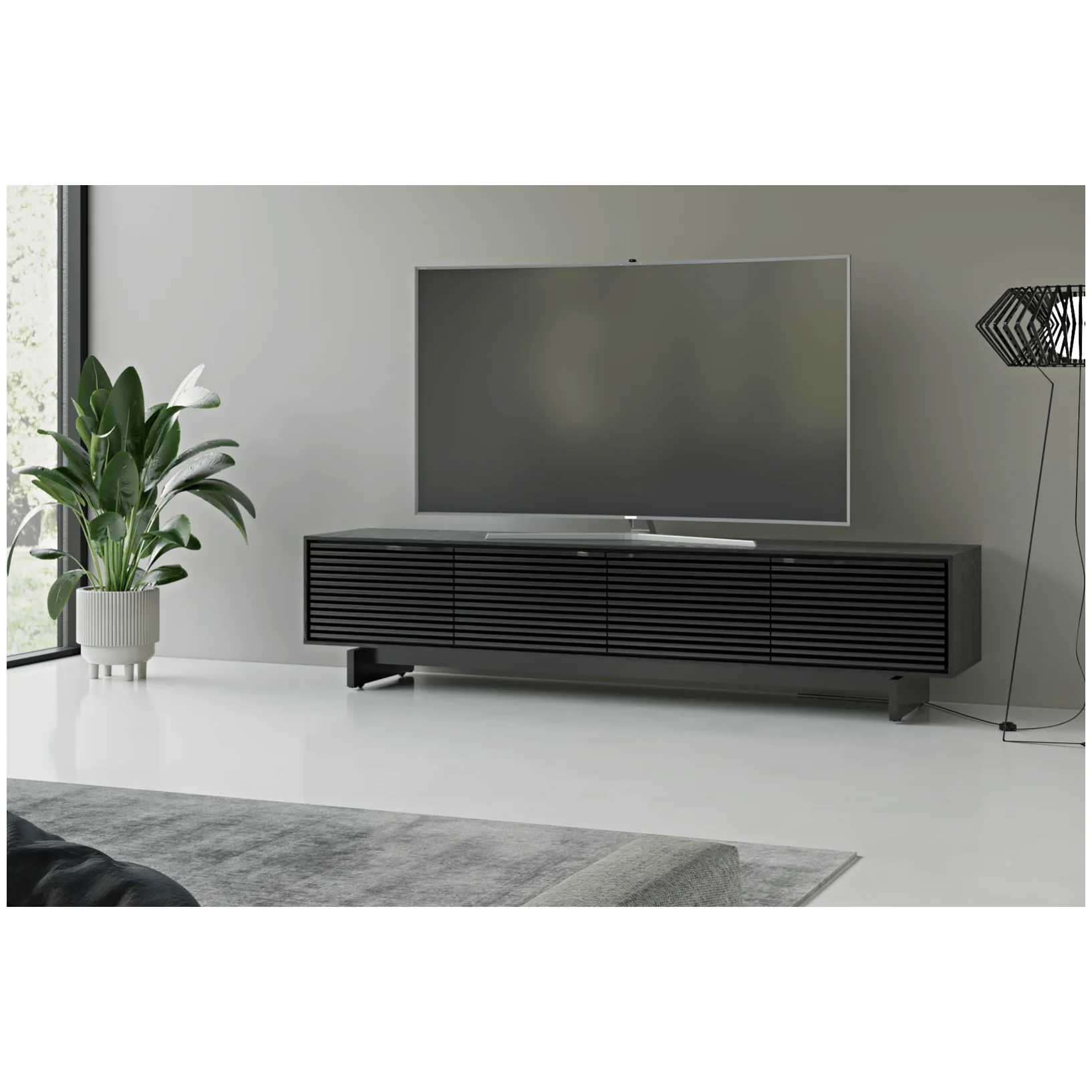Modern Ebonised Ash Entertainment Cabinet for Living Room