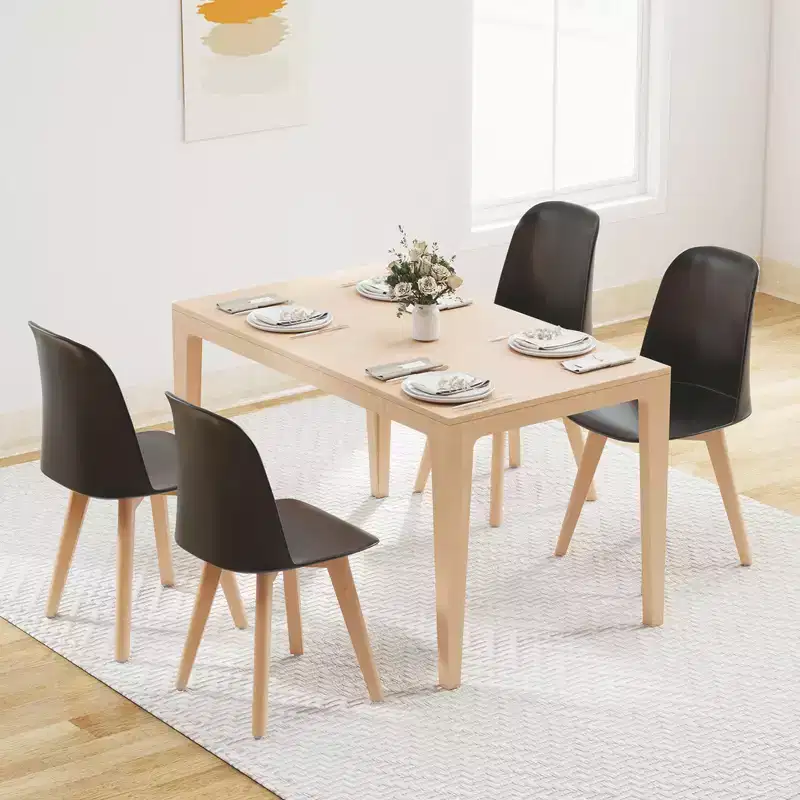 Costway Modern Dining Chairs Set of 4 Armless Kitchen Chairs 330 LBS Load Capacity