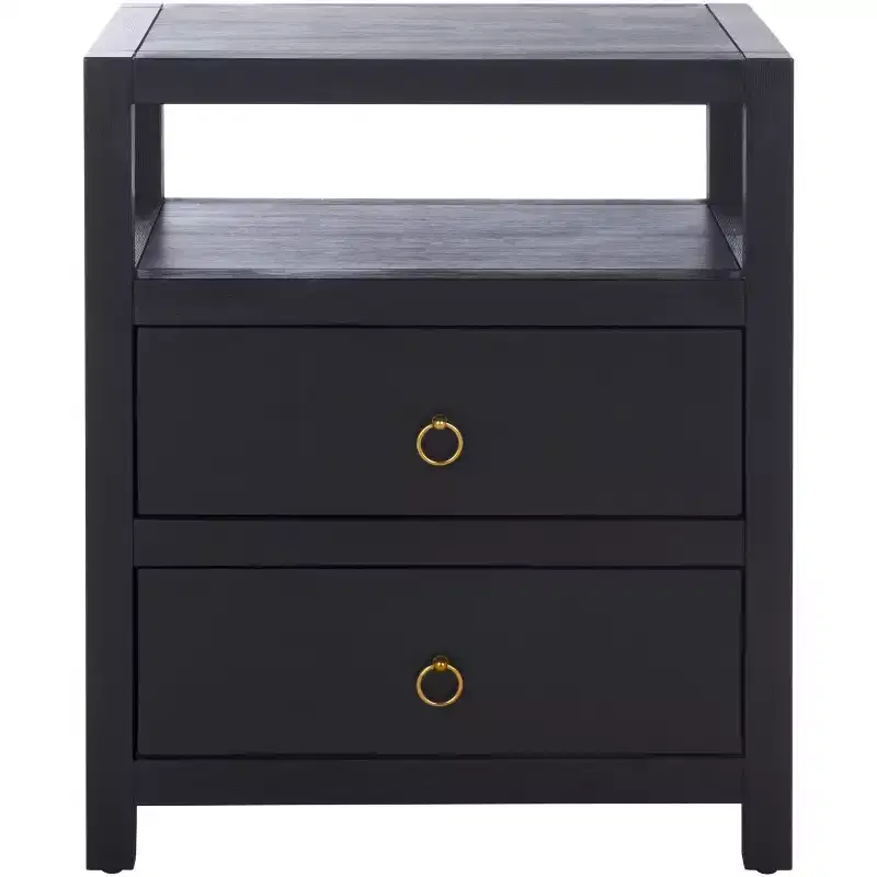 Modern Nightstand with Drawer and Open Shelf