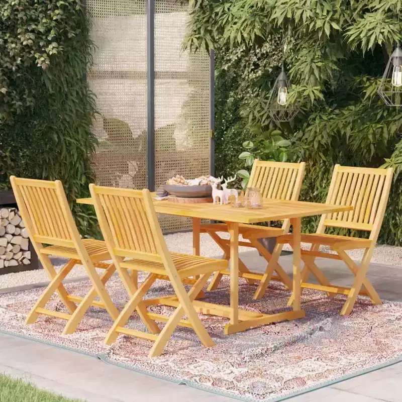 vidaXL Garden Dining Set Warm Brown Finely sanded teak hardwood