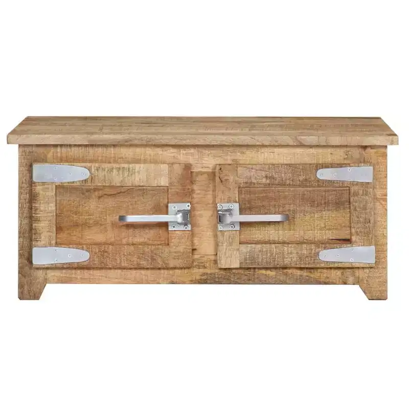 Solid Mango Wood Coffee Table with Storage