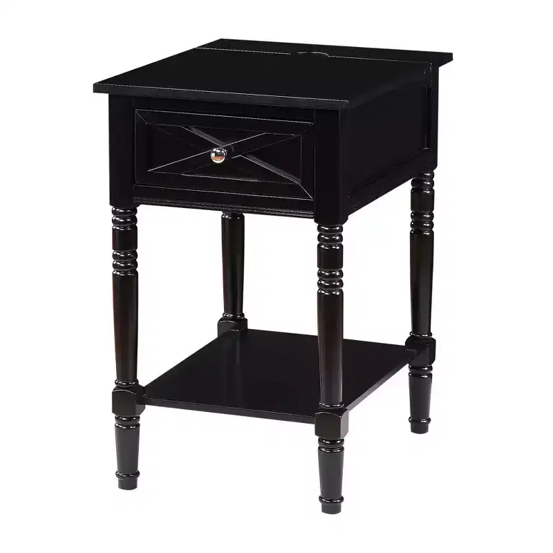 Country Style End Table with Charging Station