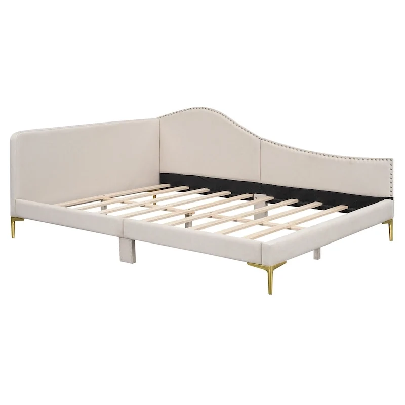 Upholstered Daybed with Guardrail and Headboard