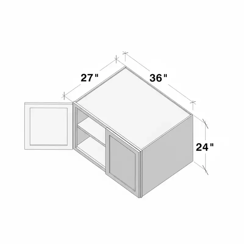 CASAINC 36 W x 24 H x 27 D Shaker Base Kitchen Cabinet, Solid Wood Frame, Water-Based Low-VOC Paint, Soft-Close, RTA, Dove Gray