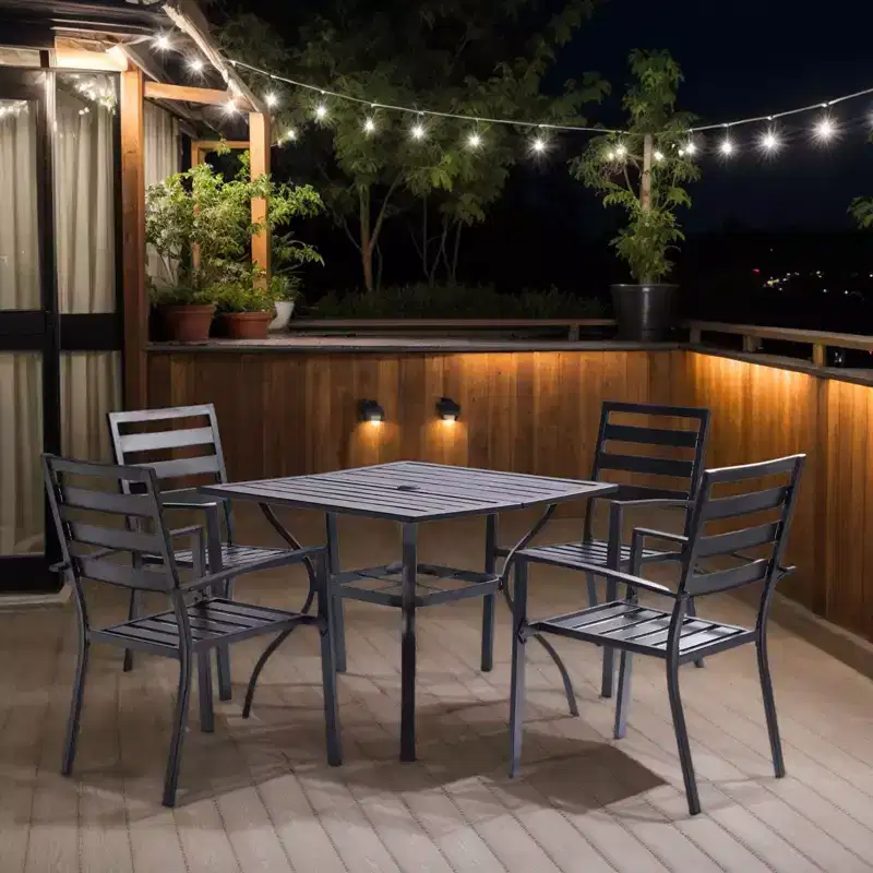 Karl Home | Steel Stackable Patio Dining Chair (Set Of 4)