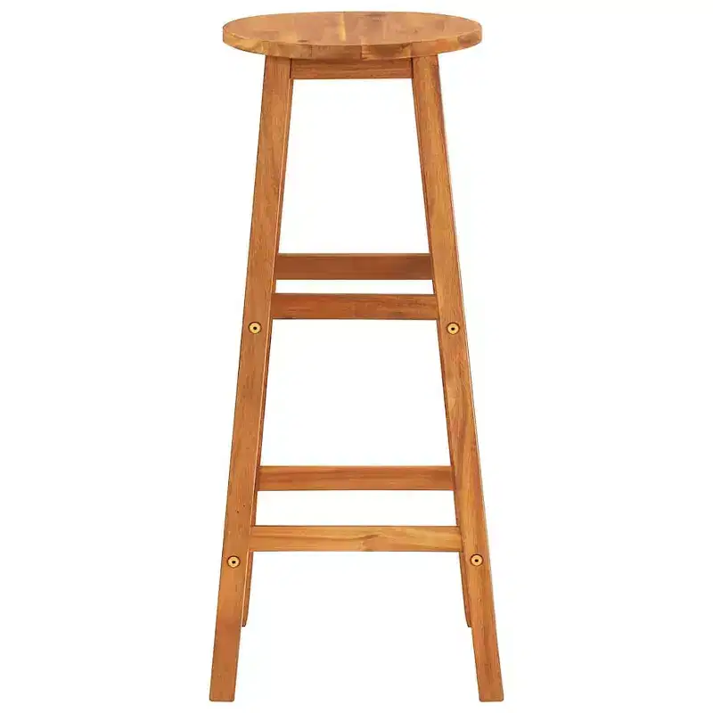 vidaXL Bar Stool Set of 8 Natural wood Solid Acacia wood Standard