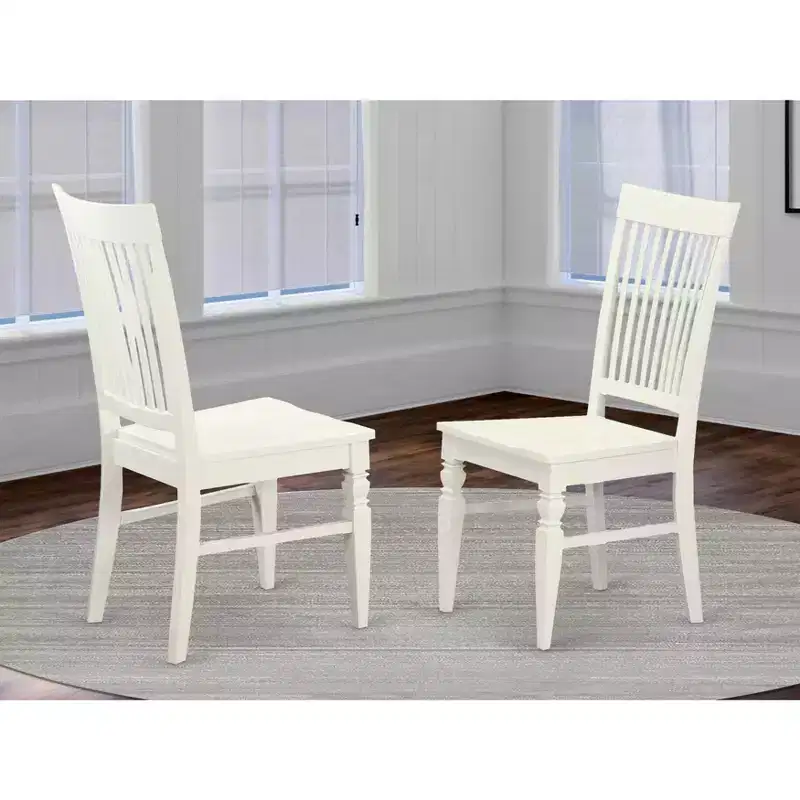 HomeStock Renaissance Rhapsody Dining Wood Seat Chair with Slatted Back