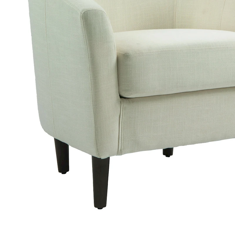 2 Set Modern Linen Barrel Accent Chairs Club Armchair