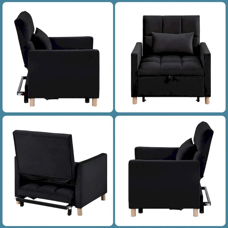 Aukfa Sleeper Chair Bed Convertible Single Sofa Chair with Pillow