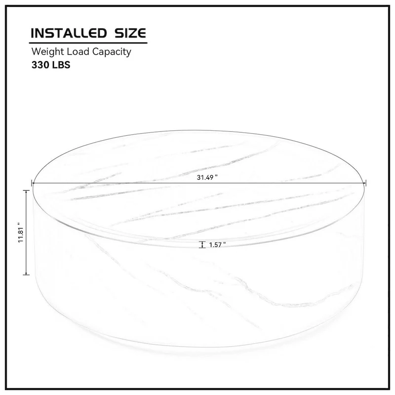31.49 Round Faux MARS Pattern Coffee Tables No Need Assembly
