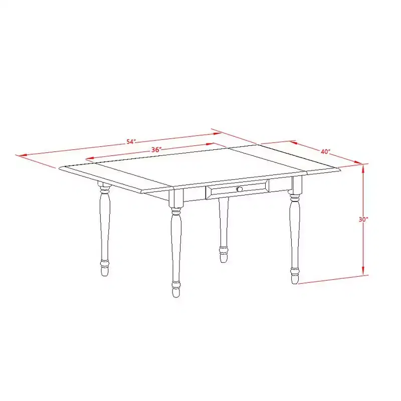 Rectangular Table 36X54 With 2 Drop Leaves Leaf