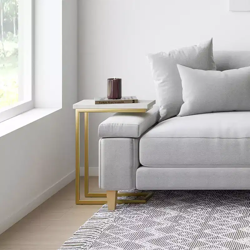 Rhonda C Side Table with Genuine Marble Top