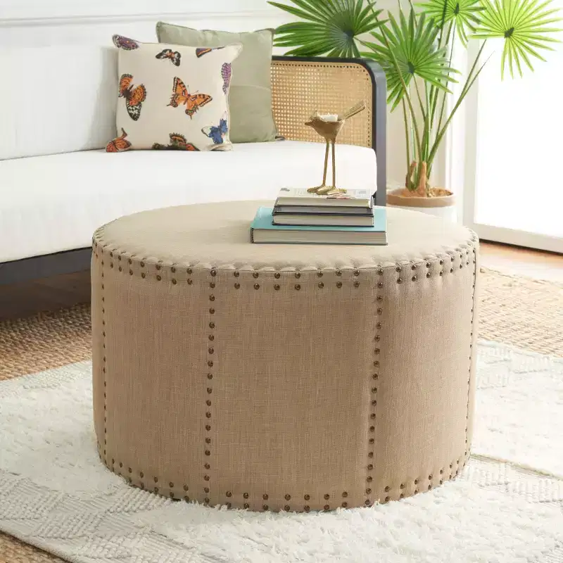 Sherri Tufted Ottoman - Beige