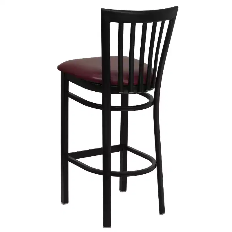 School House Back Metal Restaurant Barstool, Set of 2