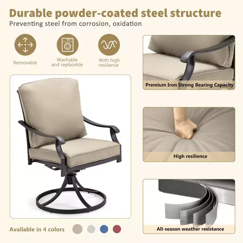 EROMMY Patio Dining Armchair with Cushion
