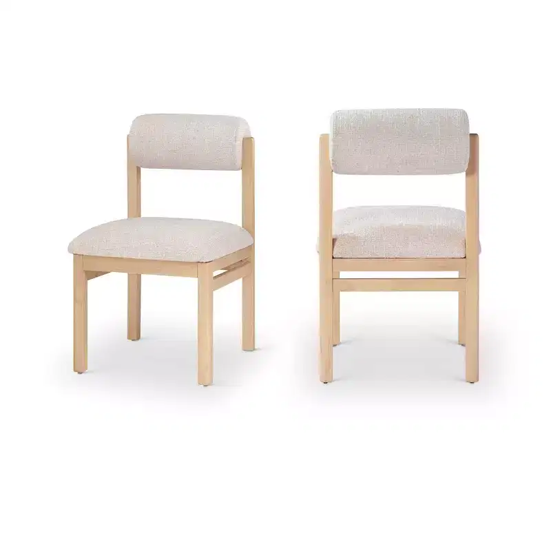 Linen Textured Fabric Upholstered Dining Chair