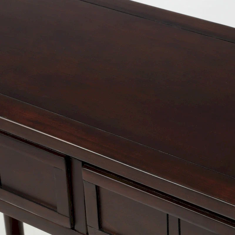 Modern Console Table with Two Drawers and Bottom Shelf