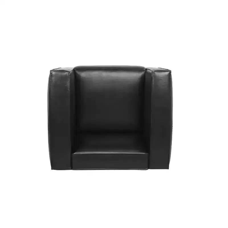 Christopher Knight Home Goyette Faux Leather Club Chair Midnight Black/Dark Walnut