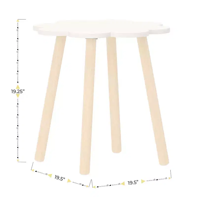 Buzz & Bloom Kids 3-Piece Wood Cloud-Shaped Table and Chairs Set