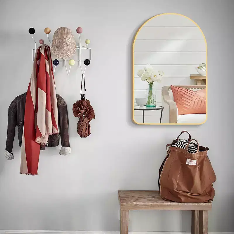 Gold Finish Aluminum Arch Mirror 91x61cm