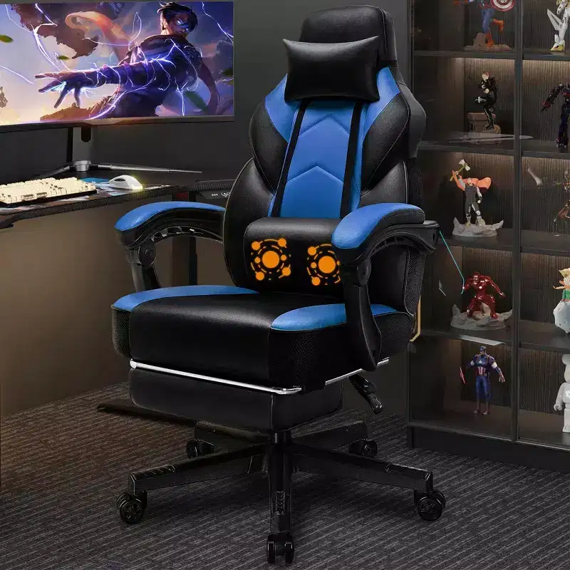 Celebalcony Gaming Chairs for Adults with Footrest, High Back, with Massage Lumbar Support, 360 Swivel Height Adjustable Computer Chairs