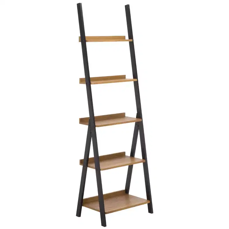 Iron/Wood Shelf - Natural/Black