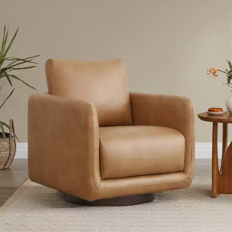 Spruce&Spring Modern Swivel Accent Chair Arm Chair with Loose Back Cushion