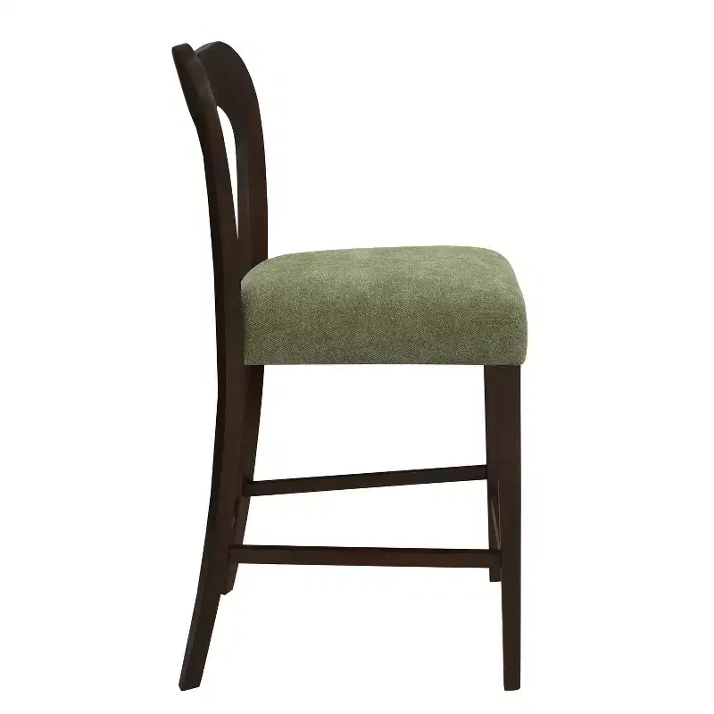 Christopher Knight Home Imamu Rubberwood Upholstered Counter Stools with Curved Open Back (Set of 2)