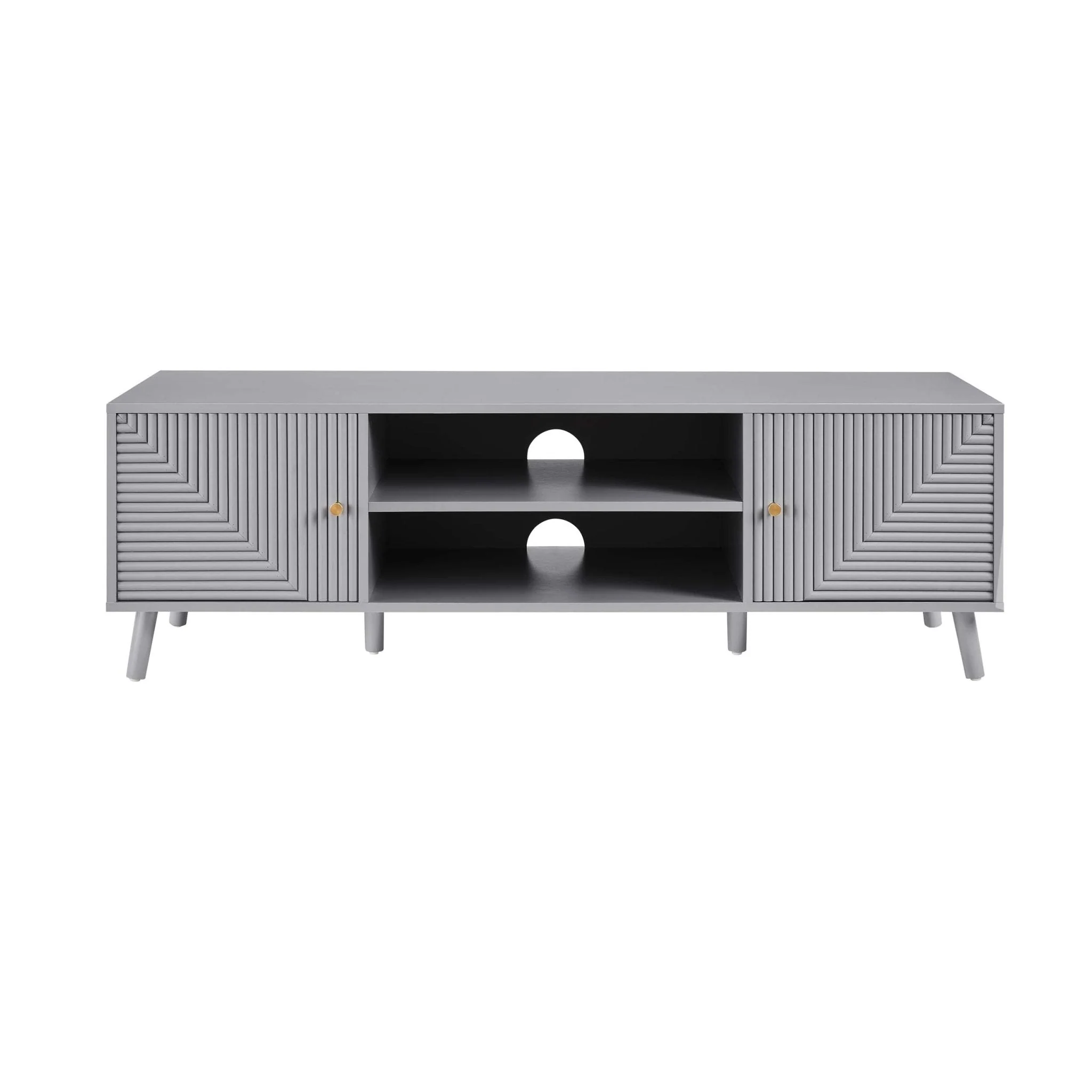 Minimalist Light Grey TV Unit with Drawer Storage for TVs up to 60 Inch for Living Room