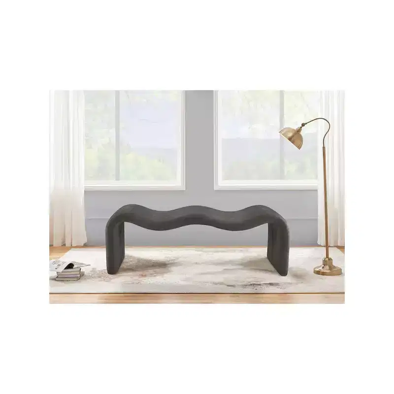 Meridian Furniture,Willow Chenille Fabric Bench