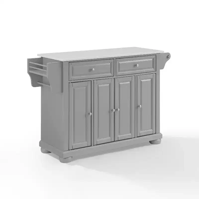 HomeStock 36 in.H Metal Kitchen Islands with 3 Doors and 3 Shelves