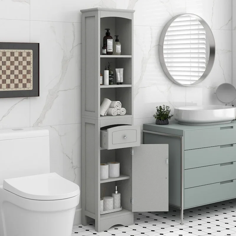 Tall Bathroom Cabinet Freestanding Storage Cabinet with Drawer