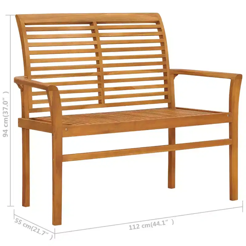 Garden Bench Teak, Cream White Teak wood Medium Sturdy