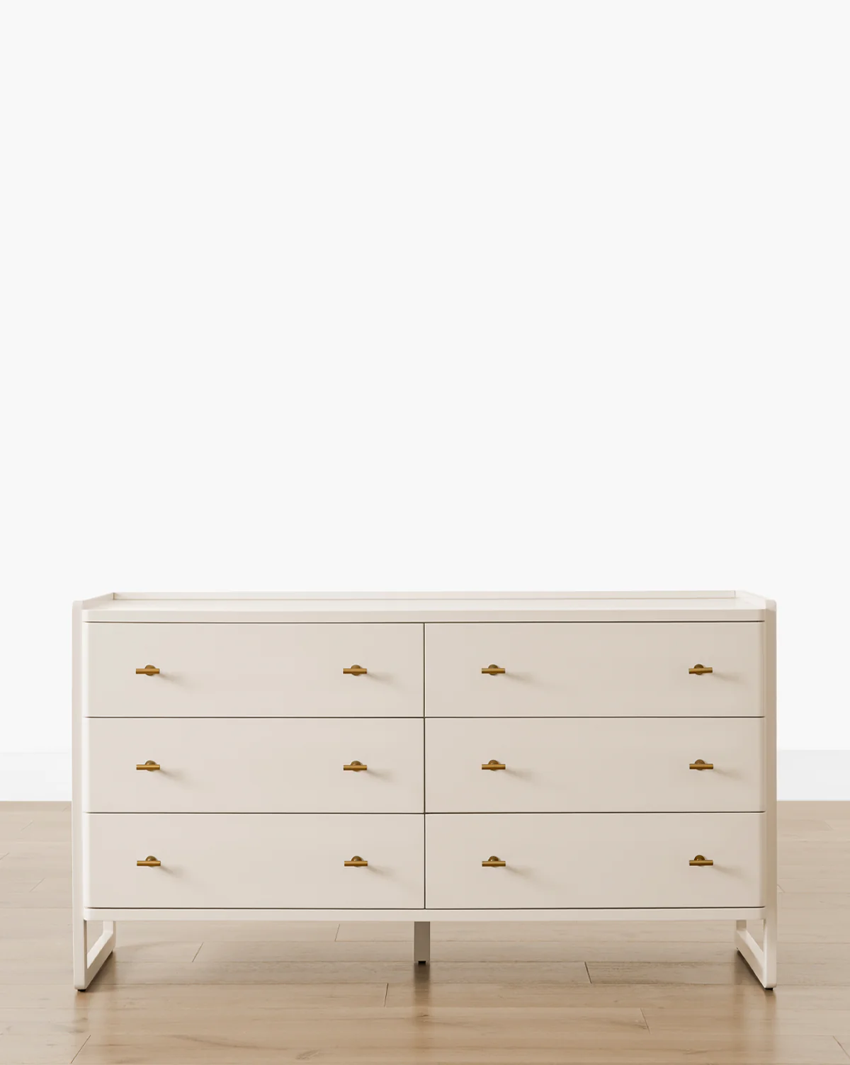 Classic Painted Dresser with Brass Hardware & Three Spacious Drawers for Bedroom