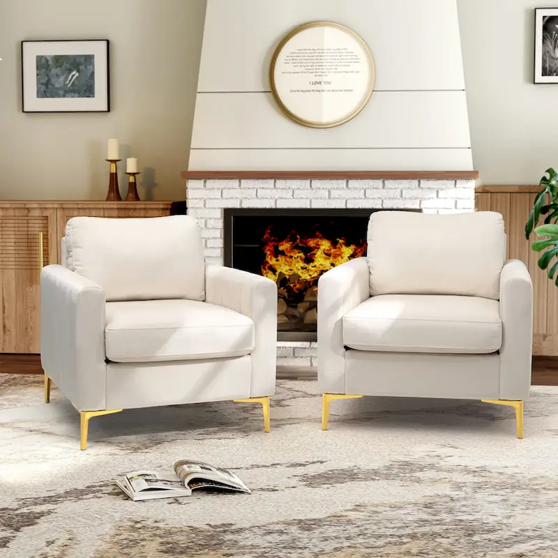 Modern Upholstered Accent Armchair Club Chair