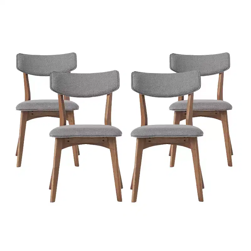 GDFStudio Willis Rubberwood Upholstered Dining Chairs (Set of 4)