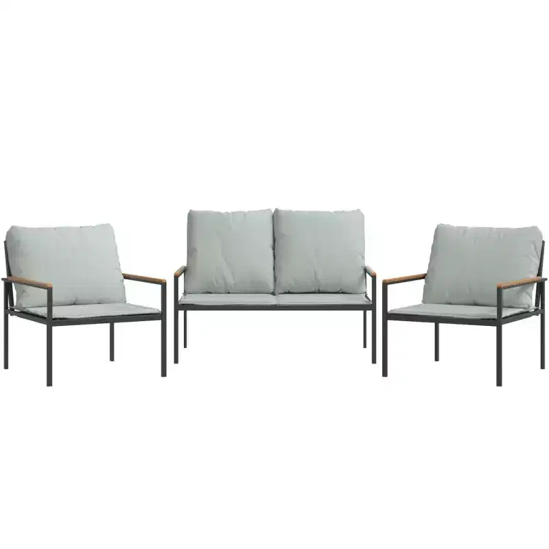 vidaXL Garden Lounge Set Anthracite, Light Grey