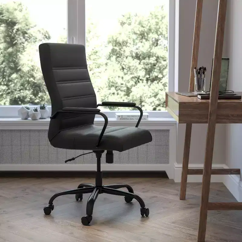 Flash Furniture High Back Executive Swivel Office Chair with Metal Frame and Arms